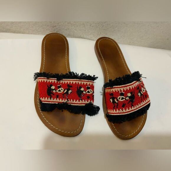 Ann Mashburn Sandals beaded multicolor size 37 - Picture 1 of 7